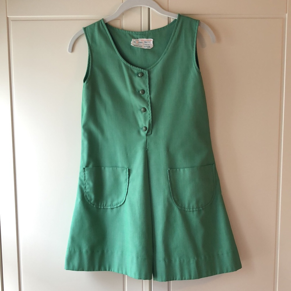 Vintage Girl Scout Uniform jumper/dress, pants, blouse, necktie
